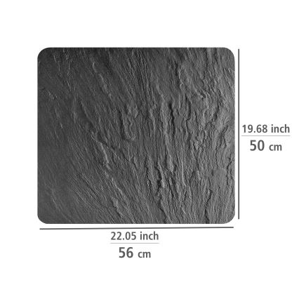 WENKO 2712984500 - Abdeckplatte NEUTRAL 56 x 50 cm, schwarz/transparent