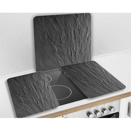 WENKO 2712984500 - Abdeckplatte NEUTRAL 56 x 50 cm, schwarz/transparent