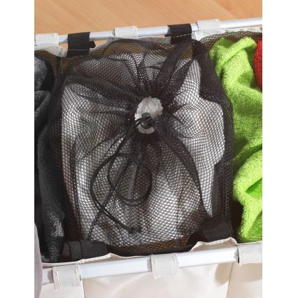 WENKO 3440113100 - Wäschekorb TRIO 63x57 cm beige/schwarz/silber