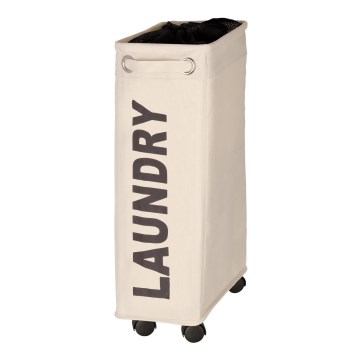 WENKO 3450113100 - Wäschekorb CORNO 18,5x60 cm beige/schwarz