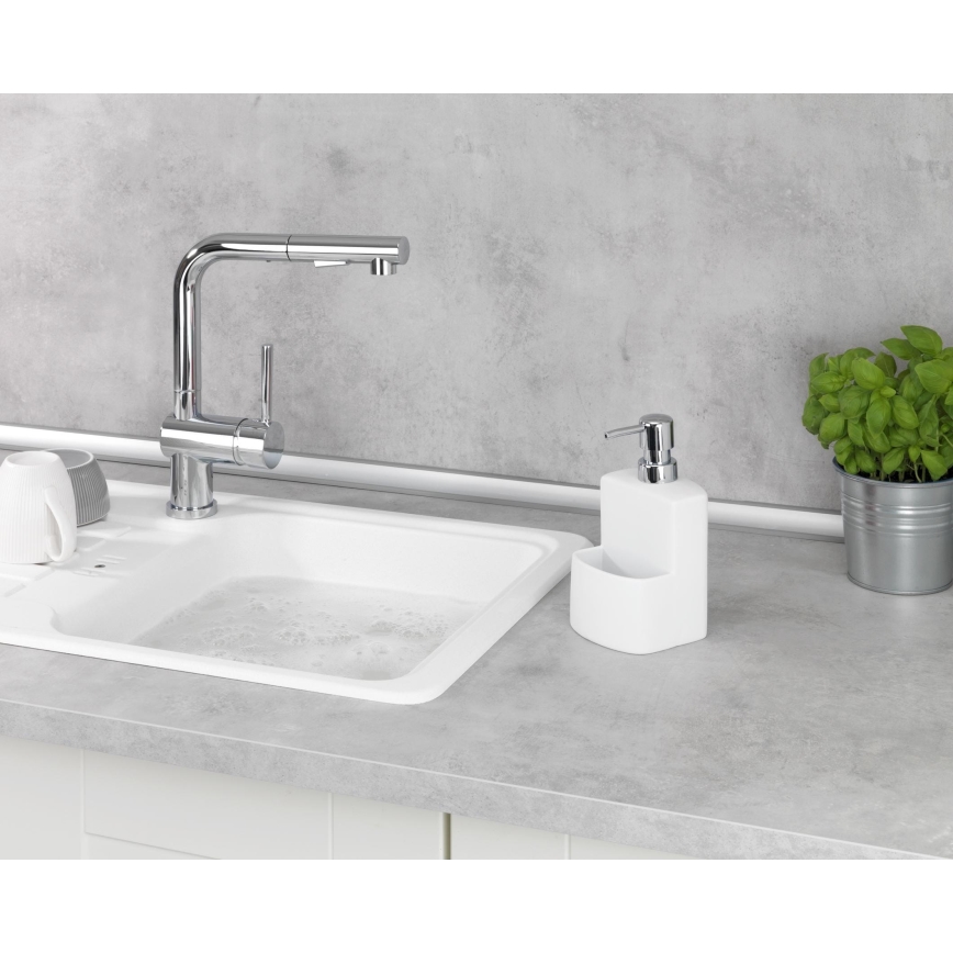 WENKO 3620115100 - Seifenspender FESTIVAL 10x18 cm weiß