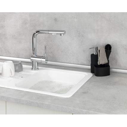 WENKO 3620127800 - Waschset EMPIRE 11x19 cm schwarz/silber