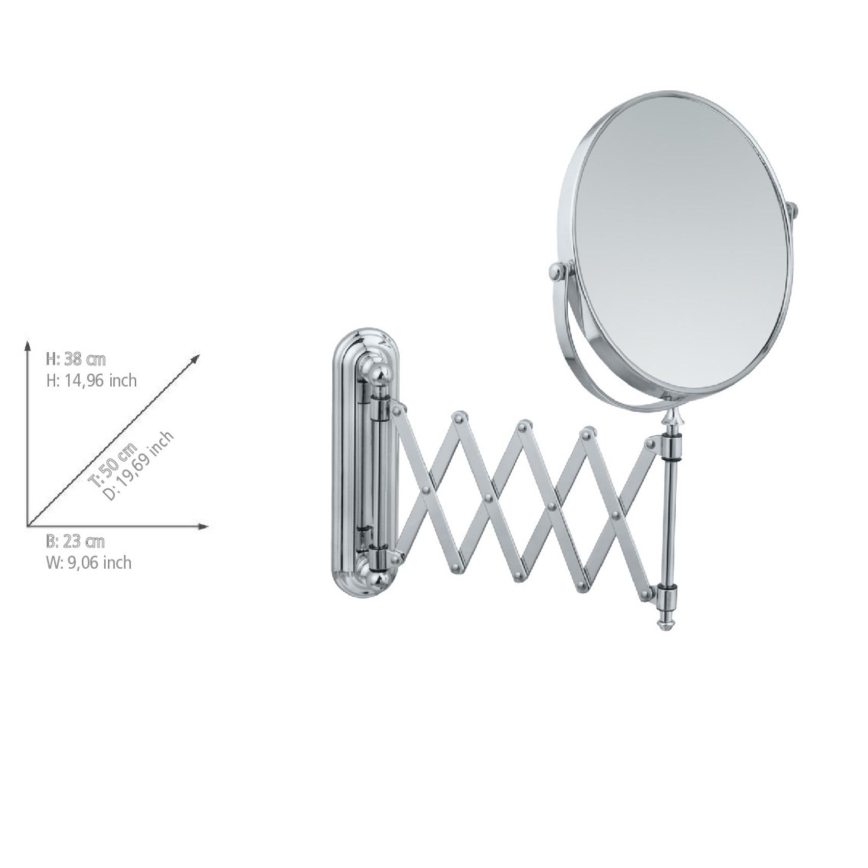 WENKO 3656241100 - Kosmetikspiegel TELESCOPE DELUXE 23x38 cm glänzender Chrom
