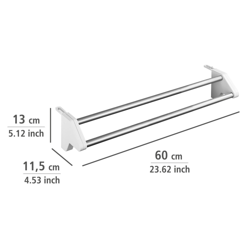 WENKO 3703100 - Wäschetrockner TWIN 60x13 cm silber/weiß