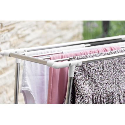 WENKO 3774020100 - Wäscheständer PROFI SINGLE 87x79 cm Edelstahl/silber/weiß