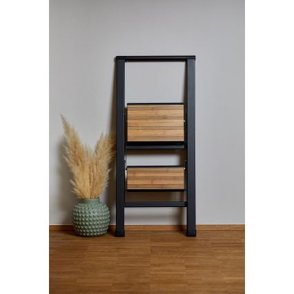 WENKO 50482100 - ALU-DESIGN Trittleiter 44x101 cm schwarz