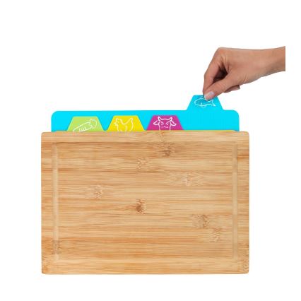 WENKO 53064100 - Schneidebrett 32,5x22,5 cm braun/mehrfarbig