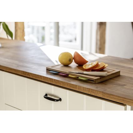 WENKO 53064100 - Schneidebrett 32,5x22,5 cm braun/mehrfarbig