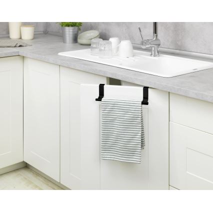 WENKO 53246100 - Handtuchhalter 7x6 cm Edelstahl/schwarz