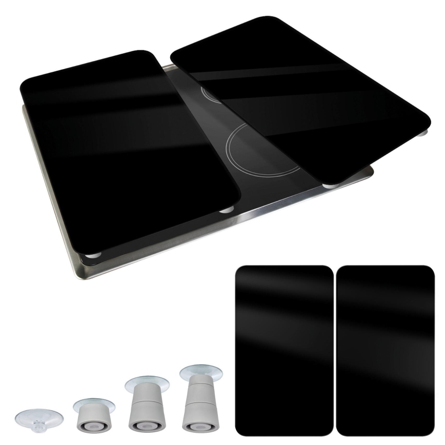 WENKO 53898100 - Abdeckplatte 52x30 cm schwarz/grau/transparent