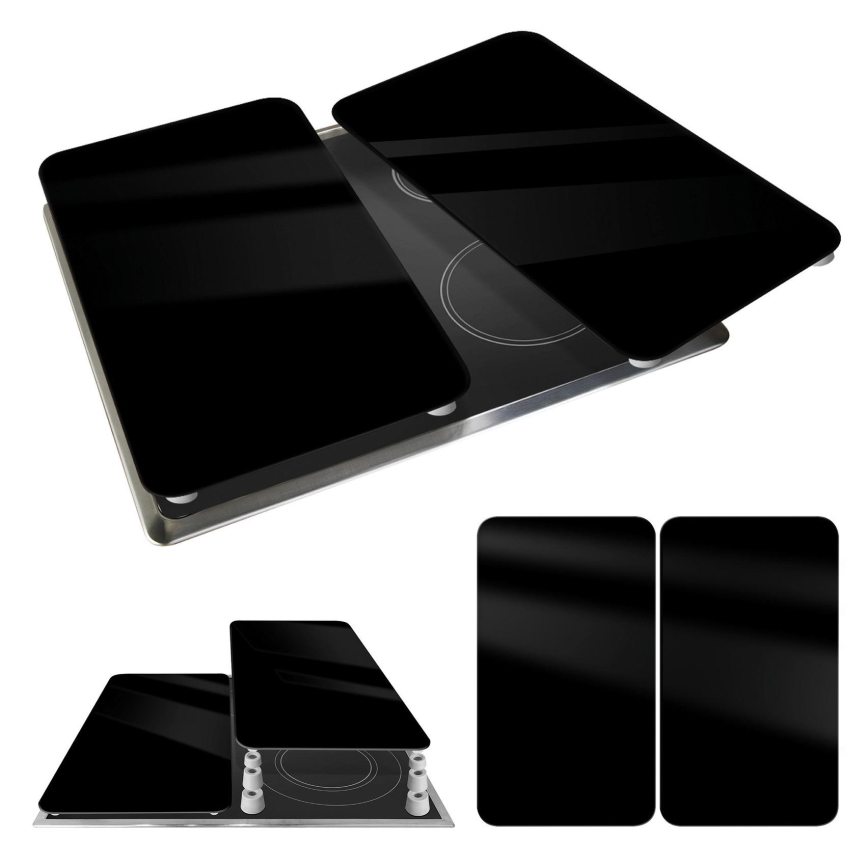 WENKO 53898100 - Abdeckplatte 52x30 cm schwarz/grau/transparent