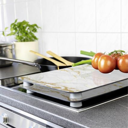 WENKO 53901100 - Herdabdeckung 30 x 52 cm weiß/grau/transparent