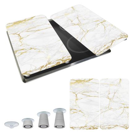 WENKO 53901100 - Herdabdeckung 30 x 52 cm weiß/grau/transparent