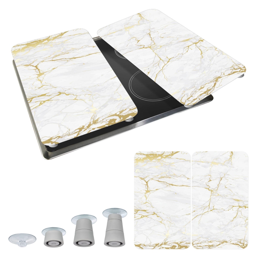 WENKO 53901100 - Herdabdeckung 30 x 52 cm weiß/grau/transparent