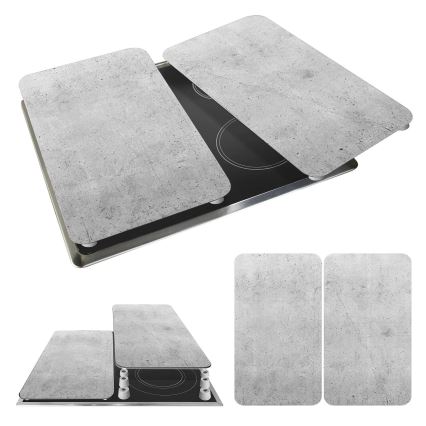 WENKO 53906100 - Kochfeldabdeckung 30x52 cm grau/transparent