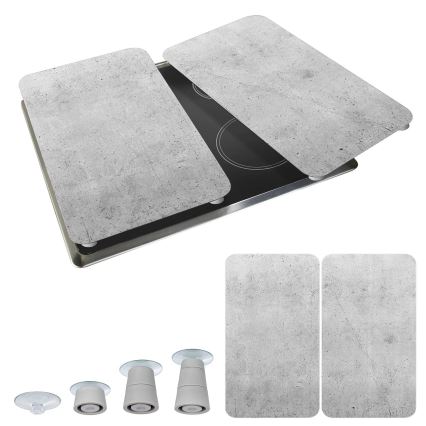 WENKO 53906100 - Kochfeldabdeckung 30x52 cm grau/transparent