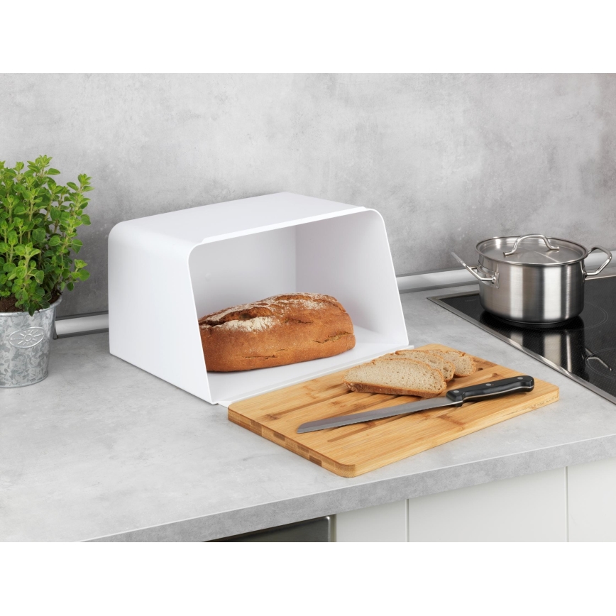 WENKO 54099100 - Brotkasten KUBO 35x26,5 cm weiß/braun