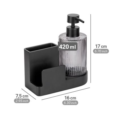WENKO 54654100 - Organizer PINA 16x17 cm schwarz