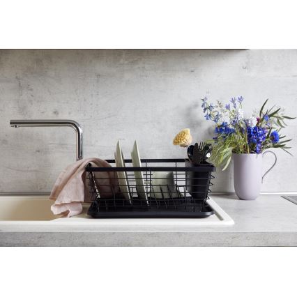 WENKO 54766100 - Abtropfgestell BLACK OUTDOOR KITCHEN 36x30 cm schwarz/schwarz