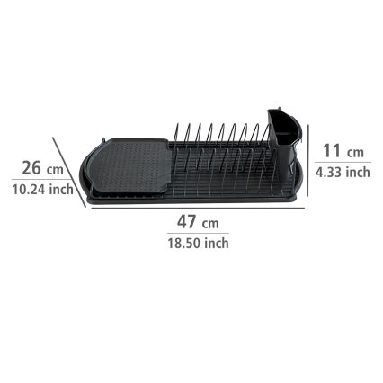 WENKO 54767100 - Abtropfständer BASIC 47,5 x 26,5 cm, schwarz