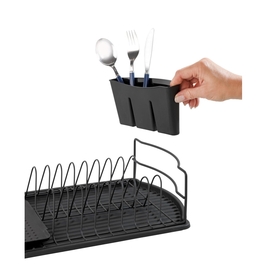 WENKO 54767100 - Abtropfständer BASIC 47,5 x 26,5 cm, schwarz