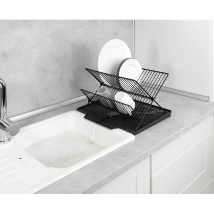 WENKO 54771100 - Abtropfständer NELIA 34x40 cm schwarz