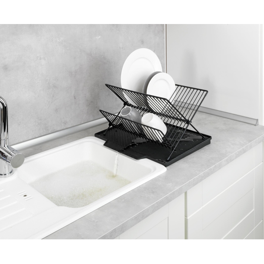 WENKO 54771100 - Abtropfständer NELIA 34x40 cm schwarz