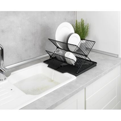 WENKO 54771100 - Abtropfständer NELIA 34x40 cm schwarz