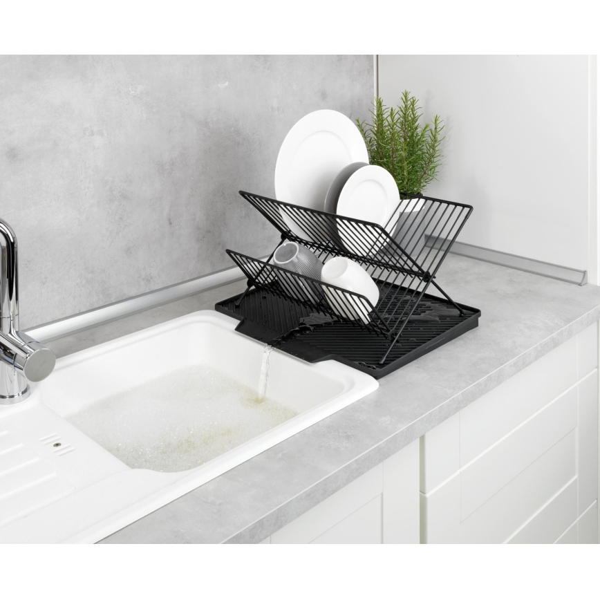 WENKO 54771100 - Abtropfständer NELIA 34x40 cm schwarz