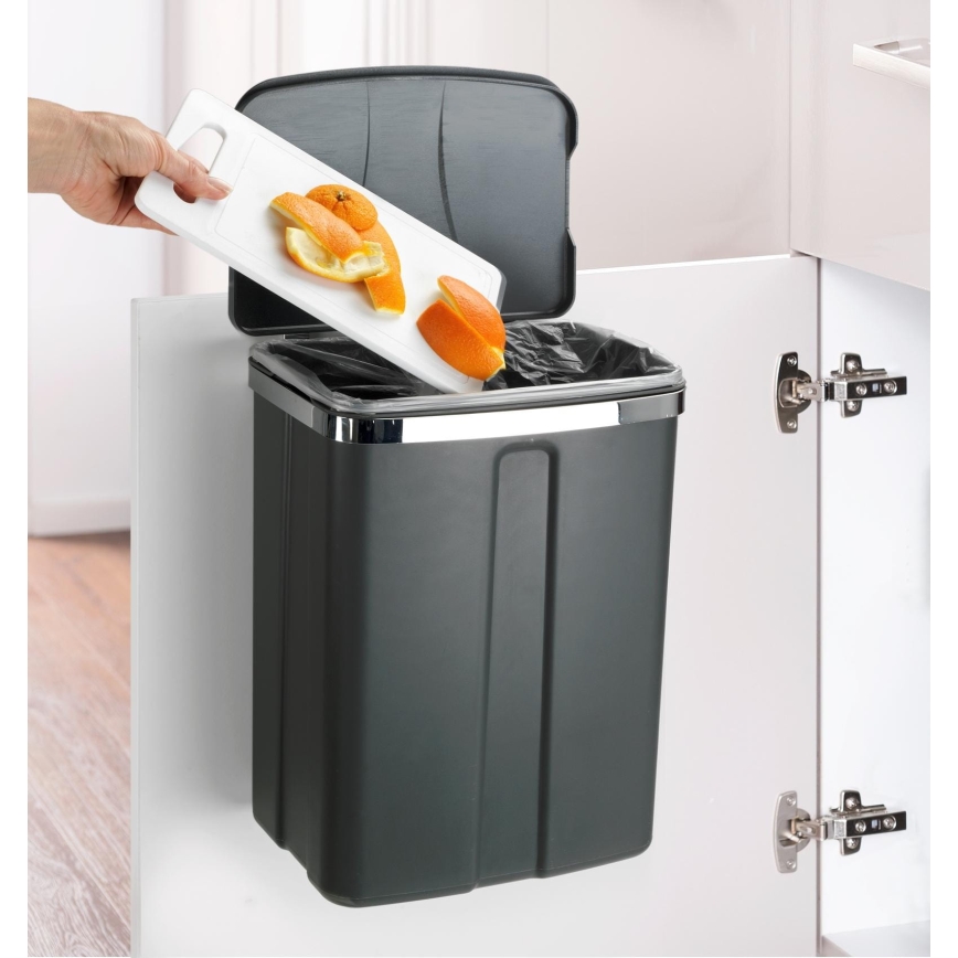 WENKO 54903100 - Türkorb zum Einhängen, 26x36,5 cm, grau/silber