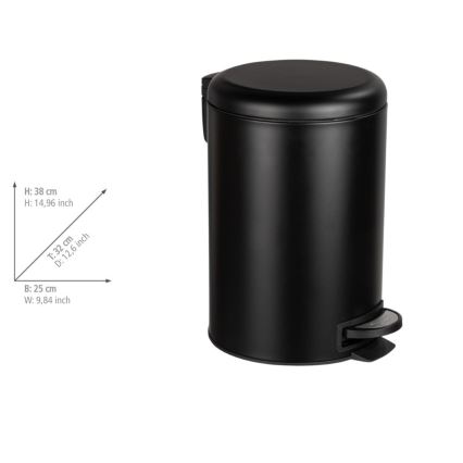 WENKO 54913100 - Mülleimer LEMAN 25x38 cm schwarz