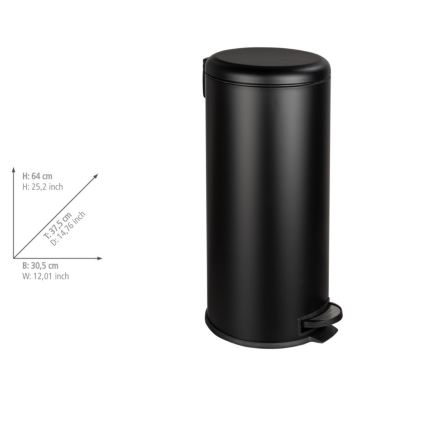 WENKO 54915100 - Wäschekorb LEMAN 30,5 x 64 cm, schwarz