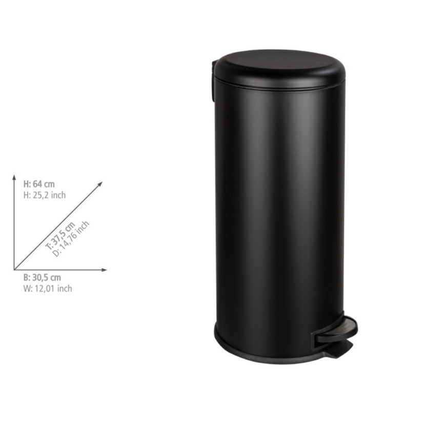 WENKO 54915100 - Wäschekorb LEMAN 30,5 x 64 cm, schwarz