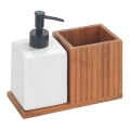 WENKO 54944100 - Seifenspender MERA 18,5x17 cm braun