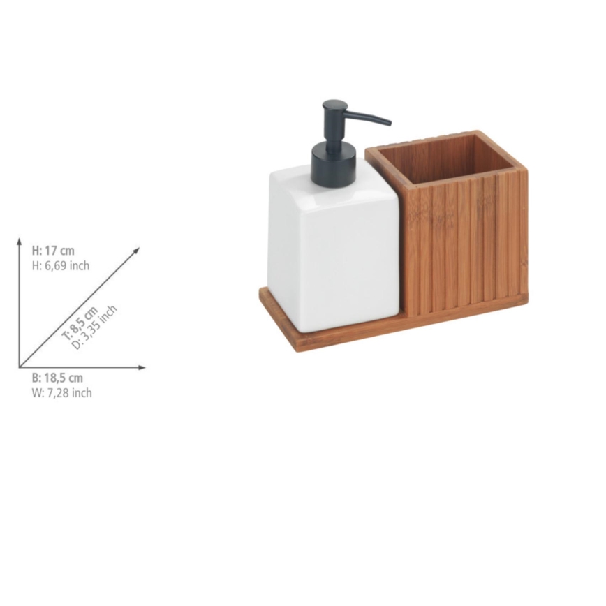 WENKO 54944100 - Seifenspender MERA 18,5x17 cm braun