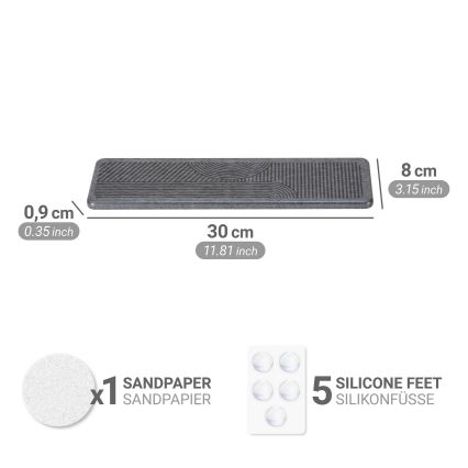 WENKO 54957100 - Abtropfmatte DAMON 30x8 cm grau