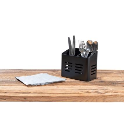 WENKO 55024100-Besteckkorb BLACK OUTDOOR KITCHEN 16x13,5 cm schwarz