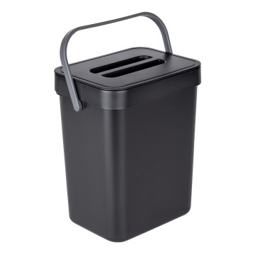 WENKO 55027100 - Mülleimer BLACK OUTDOOR KITCHEN 19x24 cm schwarz/grau/transparent