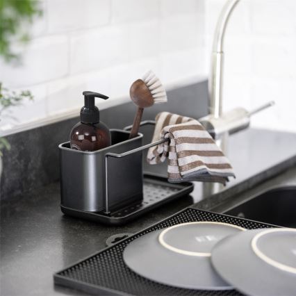 WENKO 55078100 - Organizer BLACK OUTDOOR KITCHEN 21x12 cm Edelstahl/schwarz