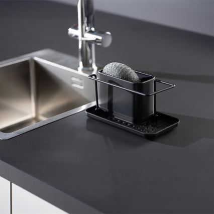 WENKO 55078100 - Organizer BLACK OUTDOOR KITCHEN 21x12 cm Edelstahl/schwarz