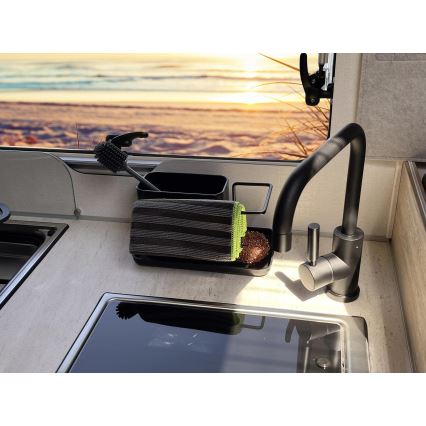 WENKO 55078100 - Organizer BLACK OUTDOOR KITCHEN 21x12 cm Edelstahl/schwarz