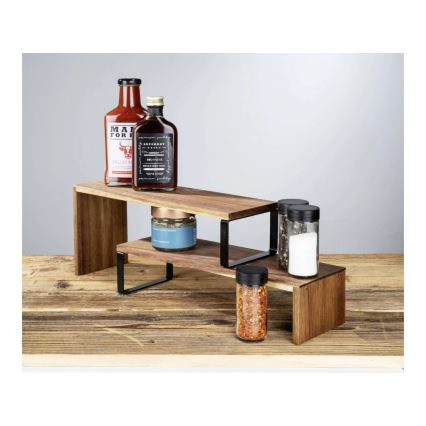 WENKO 55097100-Regal BLACK OUTDOOR KITCHEN 36x16 cm braun/schwarz