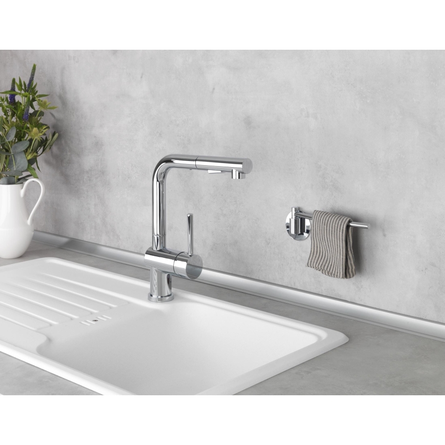 WENKO 5639100 - Halter für Küchentücher TURBO-LOC KÜCHE 23x6,5 cm Edelstahl/silber