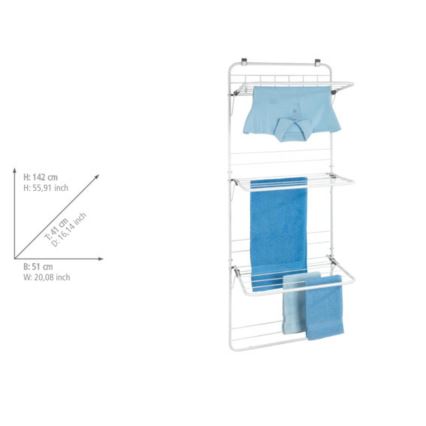 WENKO 63010800 - Wäscheständer 51x142 cm weiß/grau