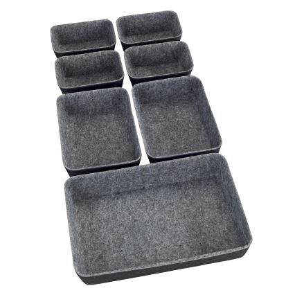 WENKO 64502100 - FELT Schubladen-Organizer, 28,5 x 20 cm, grau