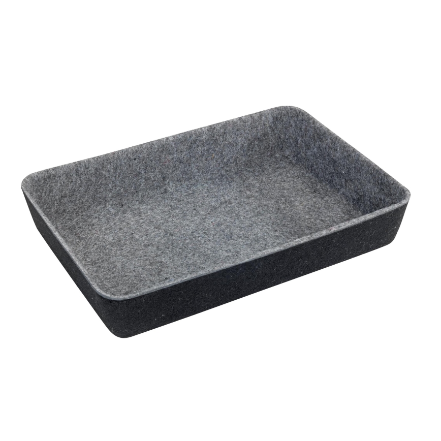 WENKO 64502100 - FELT Schubladen-Organizer, 28,5 x 20 cm, grau