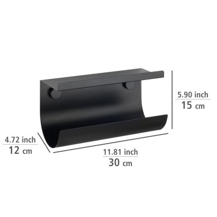 WENKO 71144800 - Rollenhalter JET 30x15 cm schwarz