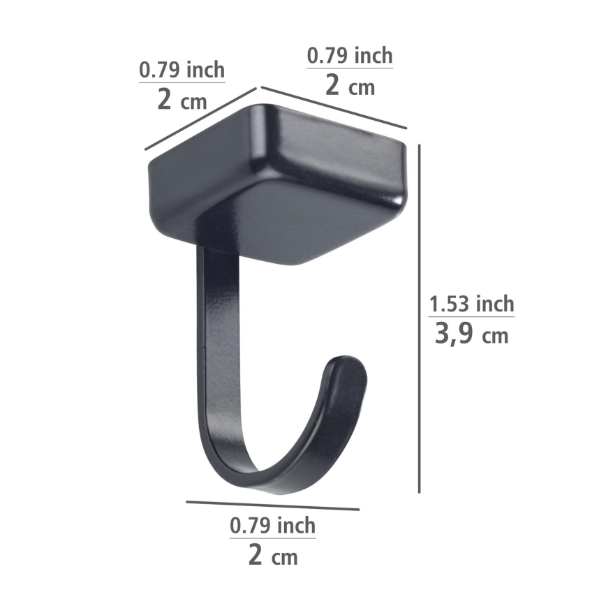 WENKO 71149800 - Haken JET 2,2 x 3,9 cm schwarz/silber