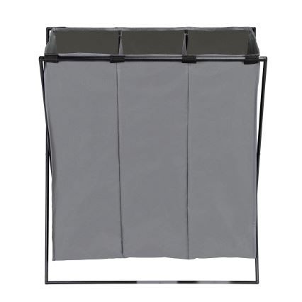 WENKO 71297800 - Wäschekorb TRIO 69 x 76 cm grau/schwarz