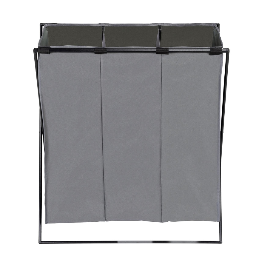 WENKO 71297800 - Wäschekorb TRIO 69 x 76 cm grau/schwarz